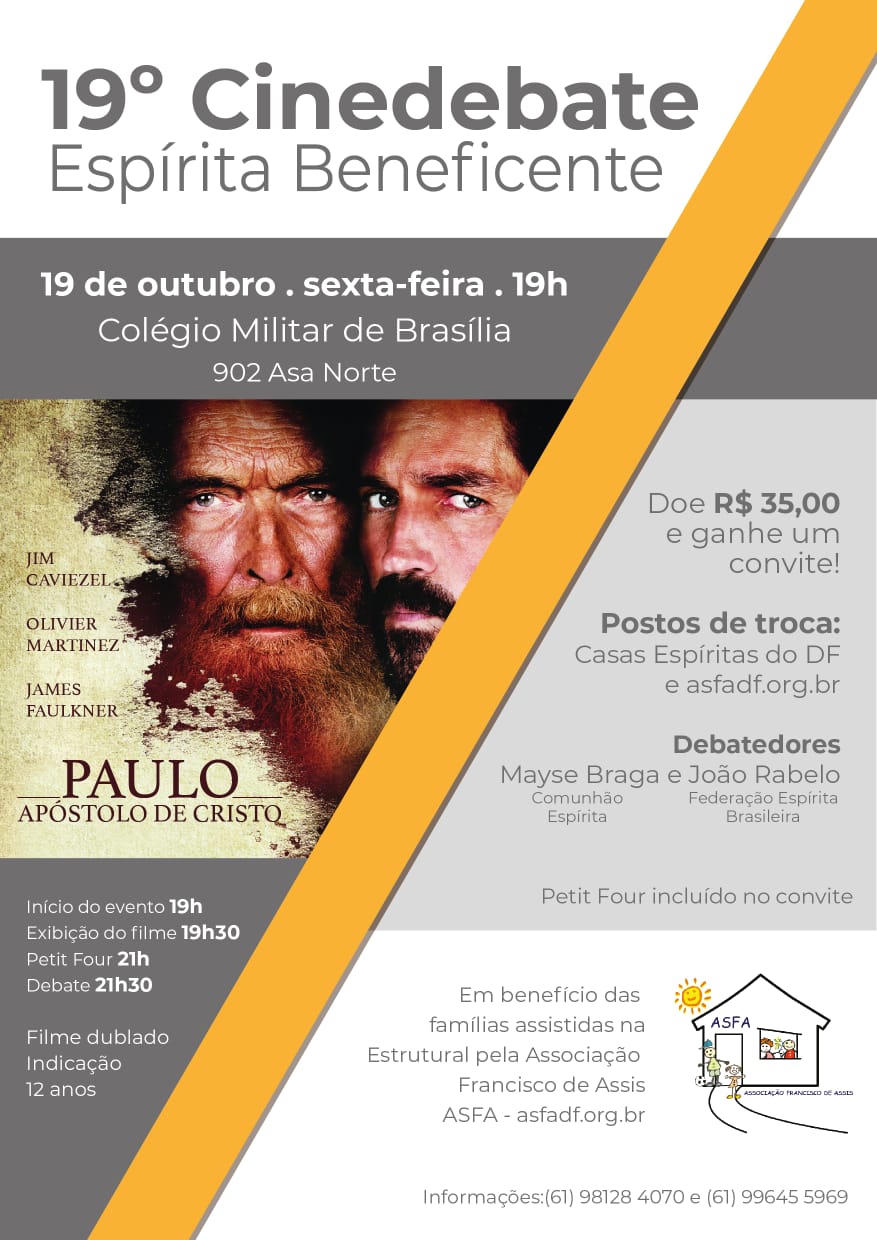 Entidade promove cinedebate visando arrecadar fundos para ajudar famílias carentes da Estrutural